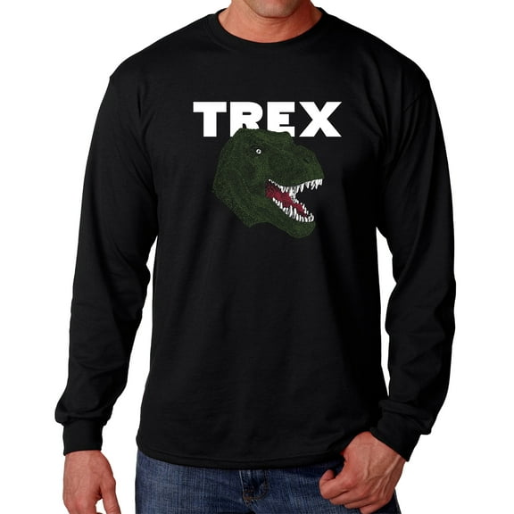 Men's Word Art Long Sleeve T-shirt - T-Rex Head