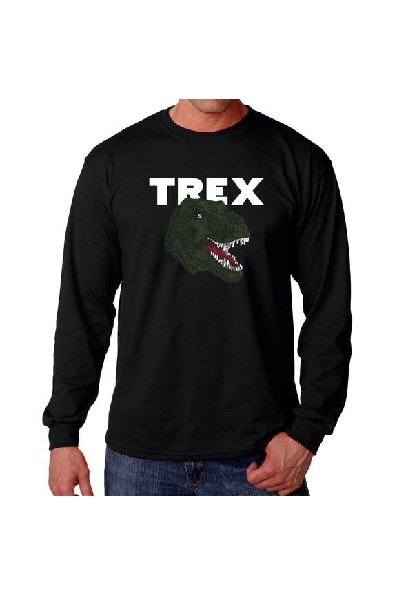 Men's Word Art Long Sleeve T-shirt - T-Rex Head