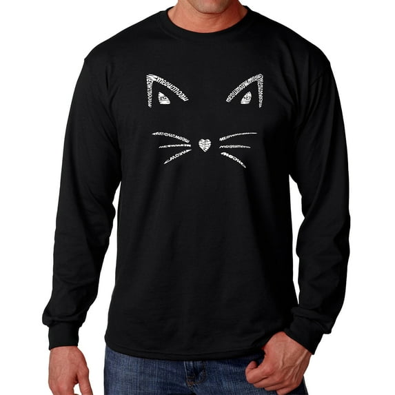 Men's Word Art Long Sleeve T-shirt - Whiskers