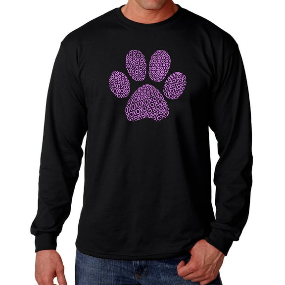 Men's Word Art Long Sleeve T-shirt - XOXO Dog Paw