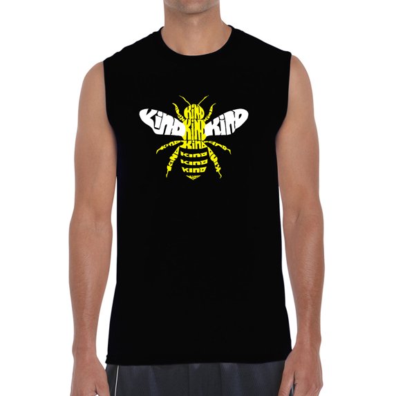 Men's Word Art Sleeveless T-shirt - Bee Kind