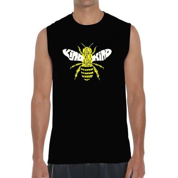 Men's Word Art Sleeveless T-shirt - Bee Kind
