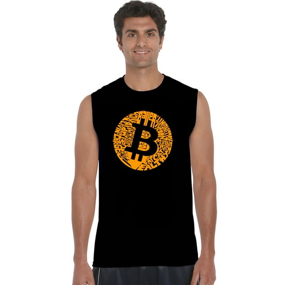 Men's Word Art Sleeveless T-shirt - Bitcoin
