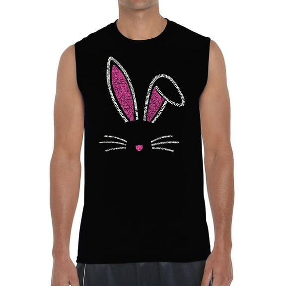 Men's Word Art Sleeveless T-shirt - Bunny Ears
