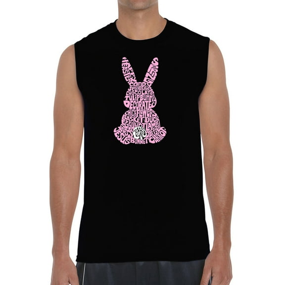 Men's Word Art Sleeveless T-shirt - Easter Bunny