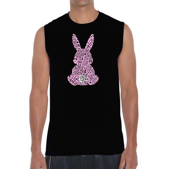Men's Word Art Sleeveless T-shirt - Easter Bunny