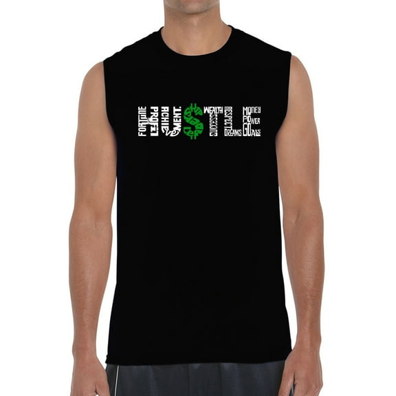 Men's Word Art Sleeveless T-shirt - Hustle