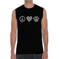 thumbnail image 1 of Men's Word Art Sleeveless T-shirt - Peace Love Cats, 1 of 2
