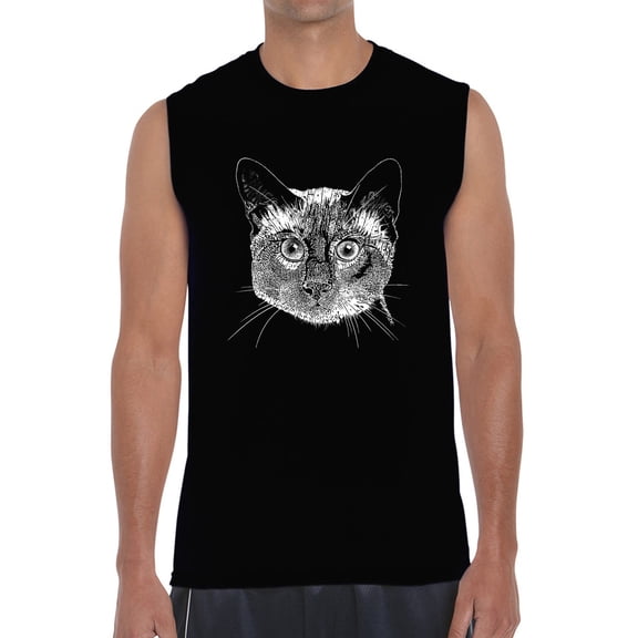 Men's Word Art Sleeveless T-shirt - Siamese Cat