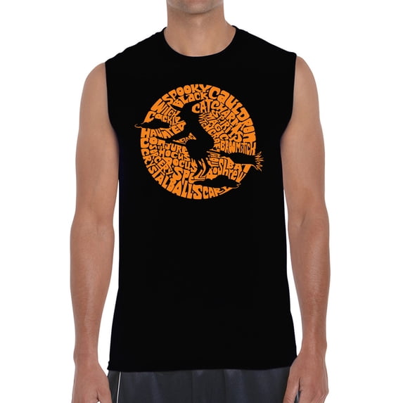 Men's Word Art Sleeveless T-shirt - Spooky Witch