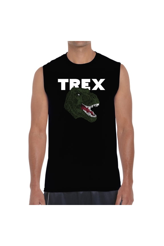 Men's Word Art Sleeveless T-shirt - T-Rex Head