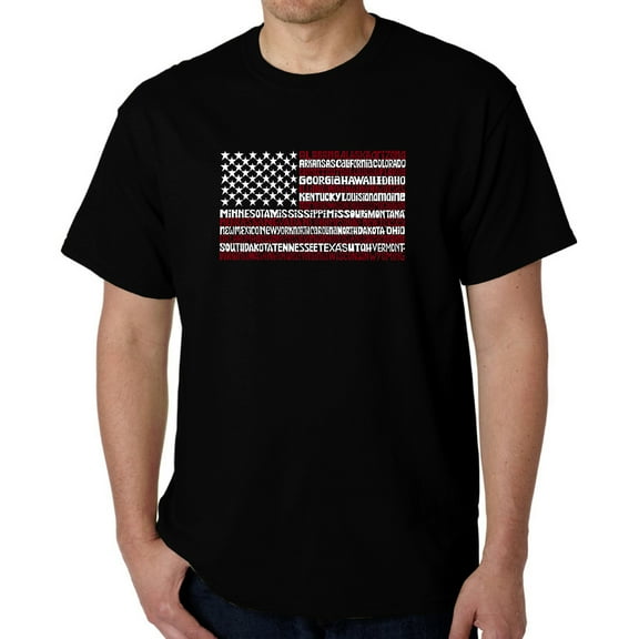 Men's Word Art T-shirt - 50 States USA Flag