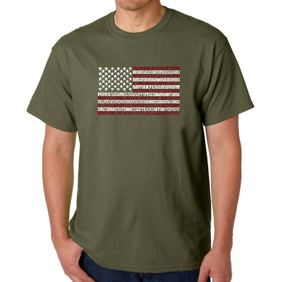 Men's Word Art T-shirt - 50 States USA Flag