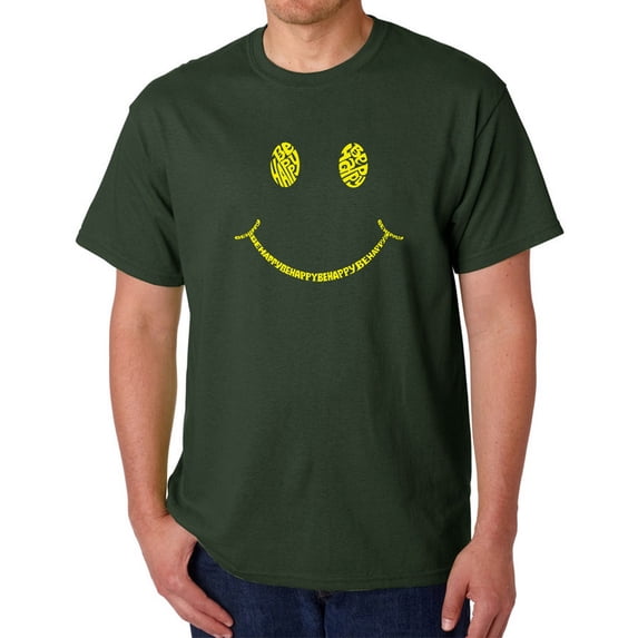 Men's Word Art T-shirt - Be Happy Smiley Face