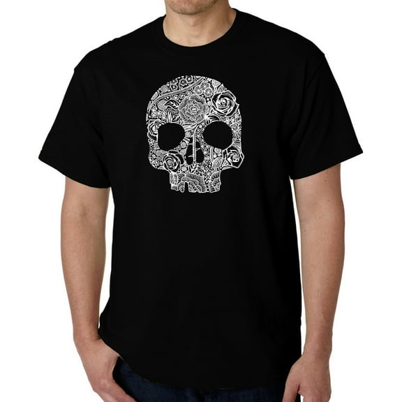 Men's Word Art T-shirt - Flower Skull