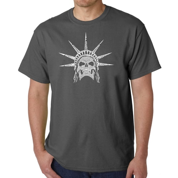 Men's Word Art T-shirt - Freedom Skull