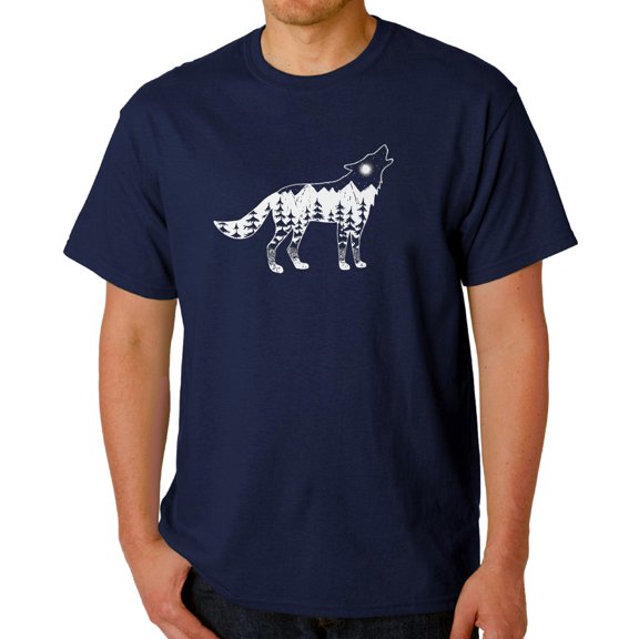 Men's Word Art T-shirt - Howling Wolf