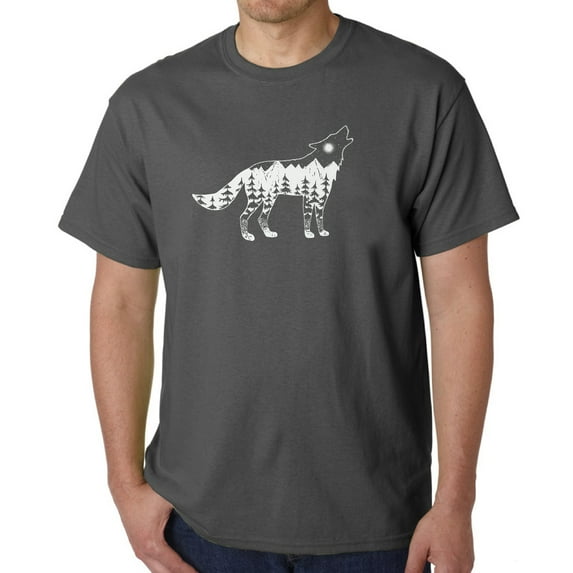 Men's Word Art T-shirt - Howling Wolf