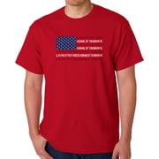 Mens Word Art T-shirt - Land of the Free American Flag