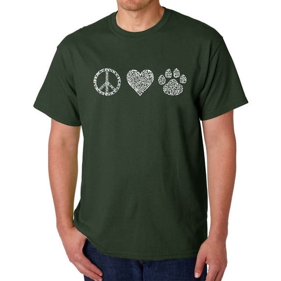 Men's Word Art T-shirt - Peace Love Cats