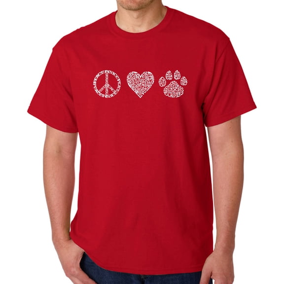 Men's Word Art T-shirt - Peace Love Cats