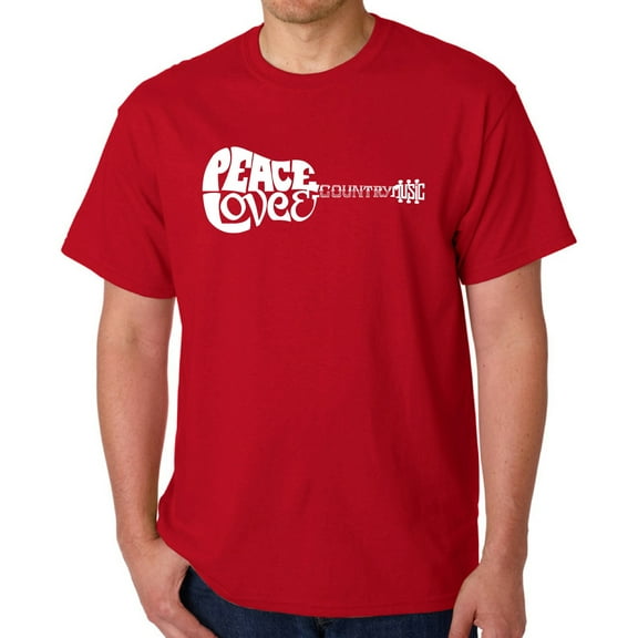 Men's Word Art T-shirt - Peace Love Country