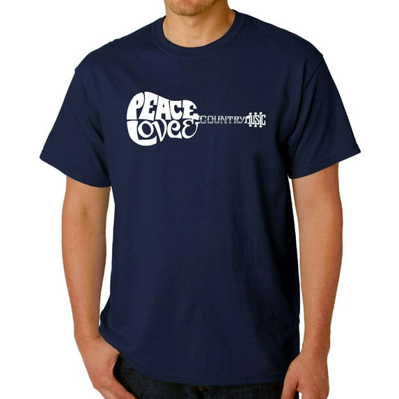 Men's Word Art T-shirt - Peace Love Country