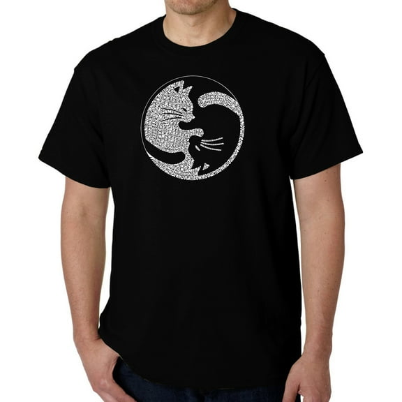 Men's Word Art T-shirt - Yin Yang Cat