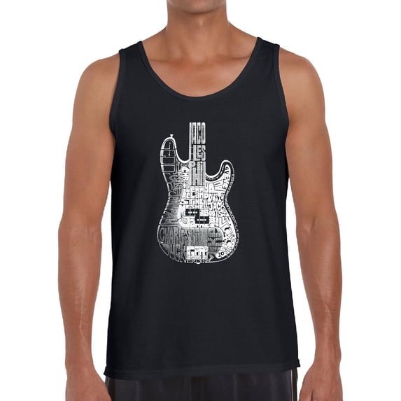 Men's Word Art Tank Top - Bass Guitar
