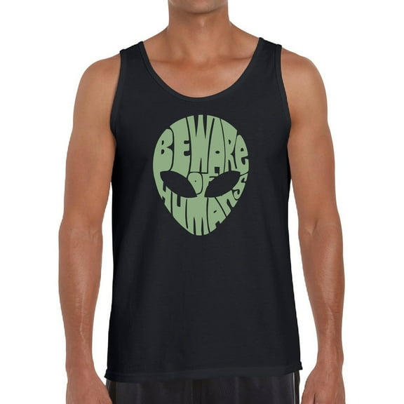 Men's Word Art Tank Top - Beware of Humans