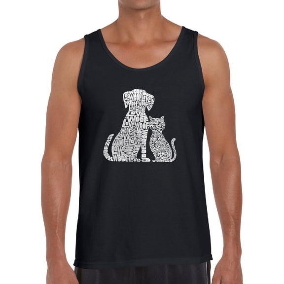 Men's Word Art Tank Top - Dogs and Cats