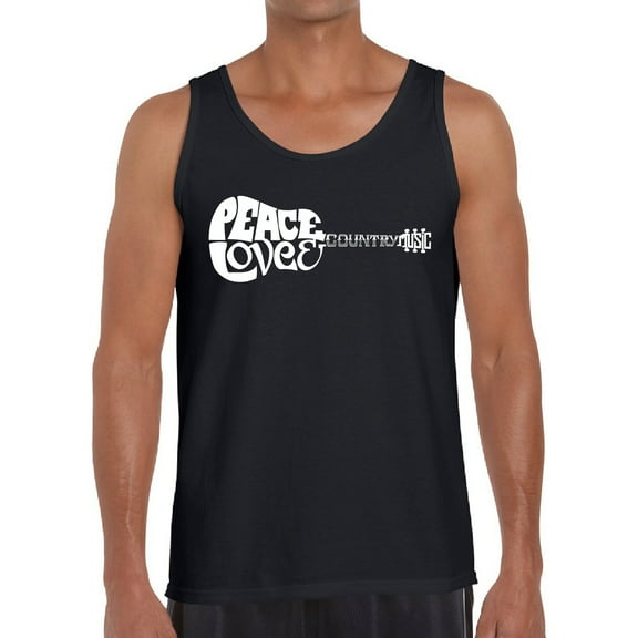 Men's Word Art Tank Top - Peace Love Country