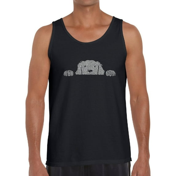 Men's Word Art Tank Top - Peeking Dog
