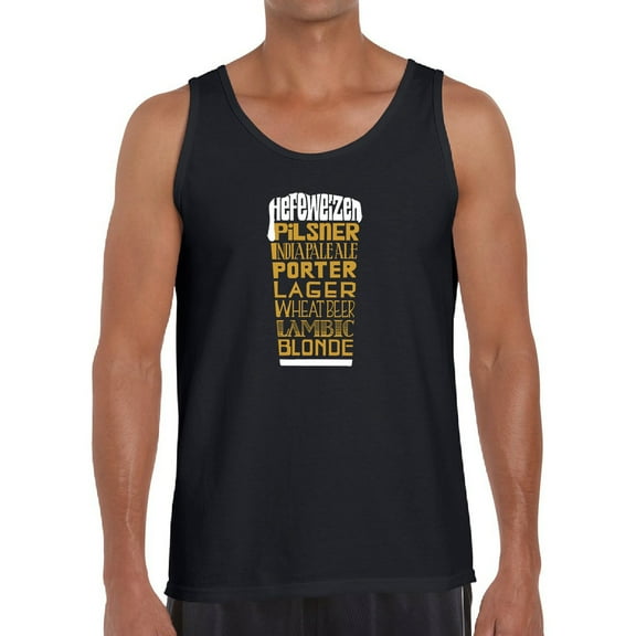 Men's Word Art Tank Top - Styles of Beer