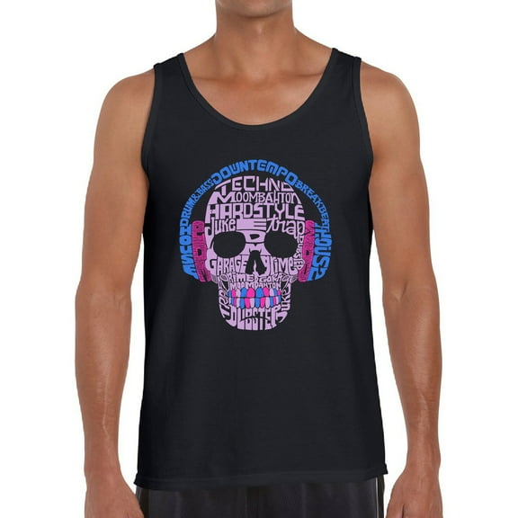 Men's Word Art Tank Top - Styles of EDM Music