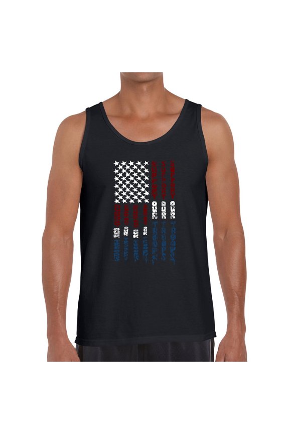 Men's Word Art Tank Top - Support our Troops