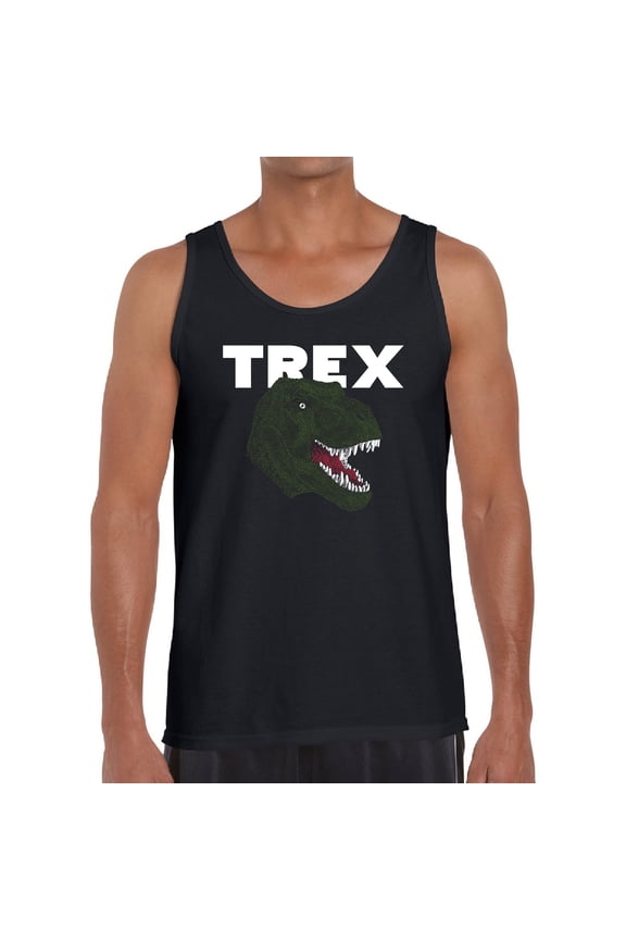 Men's Word Art Tank Top - T-Rex Head