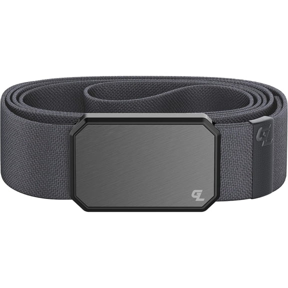 Men's Work Belt Stretch Nylon Magnetic Buckle Adjustable Tactical EDC Gun Metal Stone X Large 41 50 Inches
