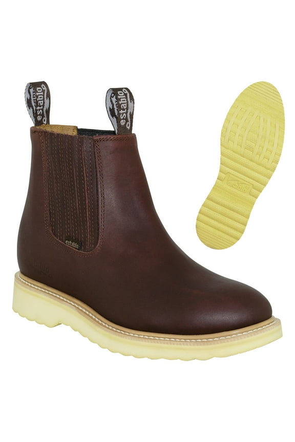 Men's Work Boots Ankle honey Genuine Leather Establo, Botin de trabajo Establo para Hombre