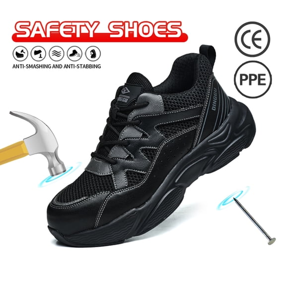 Men's Work Boots, Steel Toe Safety Boots, Soft Men's Anti Slip Steel Toe Shoes, Work Shoes, Safety Shoes, Puncture Resistant Composite Toe Shoes