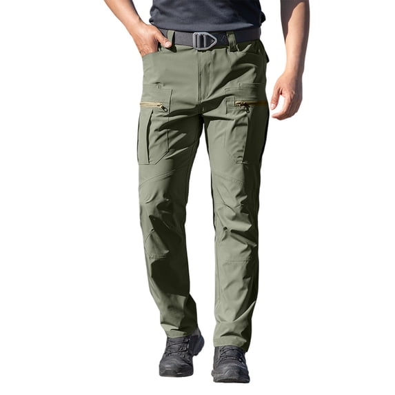 Men's Work Cargo Pants Lightweight Stretch Ripstop Multi Tool Pocket Relaxed Fit Durable Water Stain Resistant Outdoor Hiking Tactical Pants Size 3XL Green