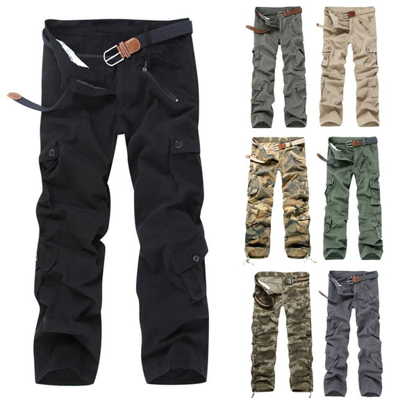 Men's Work Cargo Pants Ripstop Lightweight Relaxed Fit Cotton Stretch Outdoor Hiking Pants with Multi Pockets Big and Tall Size 9XL Gray