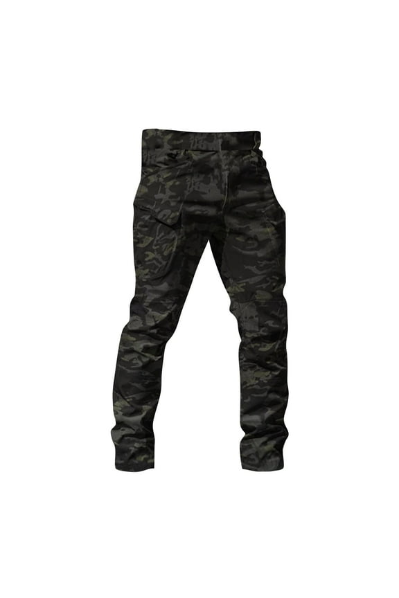 Men's Work Cargo Pants - Ripstop Water Repellent Multi Pockets Outdoor Pant Camouflage XL