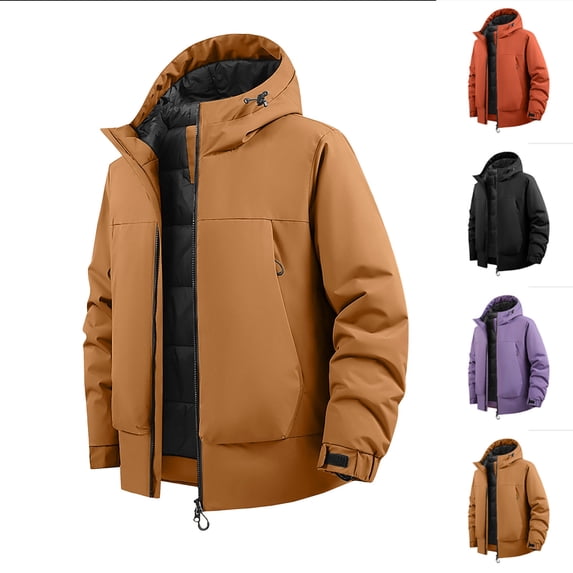 Men's Work Coat Waterproof Workwear Fit Relaxed Winter Hooded Active Jacket Cold Warm Outerwear