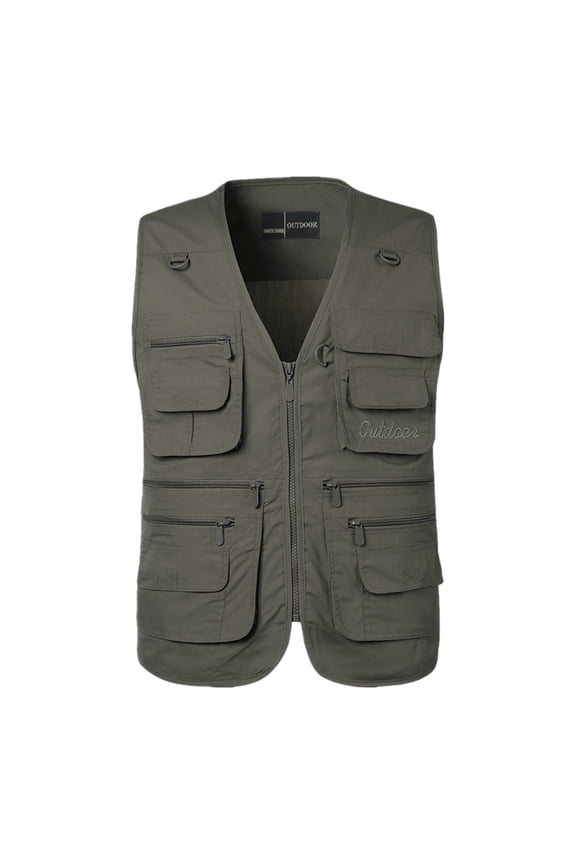 Men's Work Jacket Standing Collar Multiple Pockets Outdoor Photography And Sports Jacket Coat