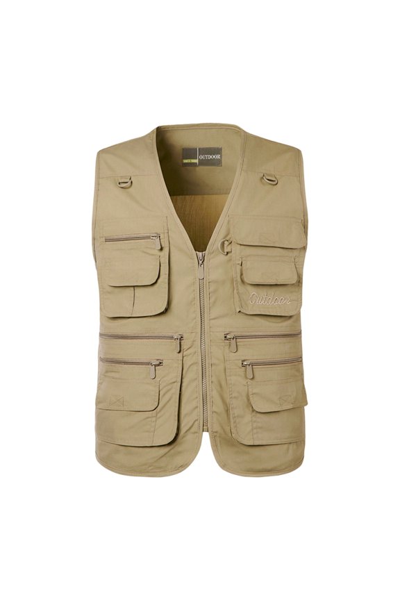 Men's Work Jacket Standing Collar Multiple Pockets Outdoor Photography And Sports Jacket Coat