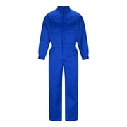 Mens Work Overalls One Piece Mechanics Workwear Coveralls Jumpsuits Long Sleeve Suits Loose Comfy Workwear Romper Playsuit Blue XXL