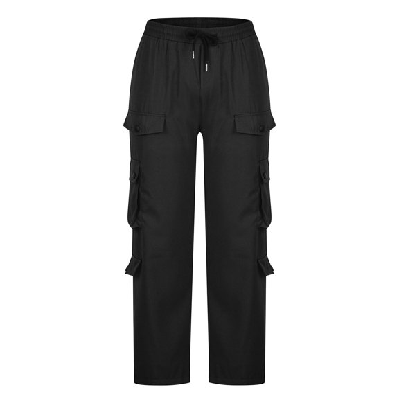 Men's Work Pants Men Solid Casual Multiple Pockets Outdoor Straight Type Pants Cargo Pants Trousers Work Pants for Men Construction Black XL