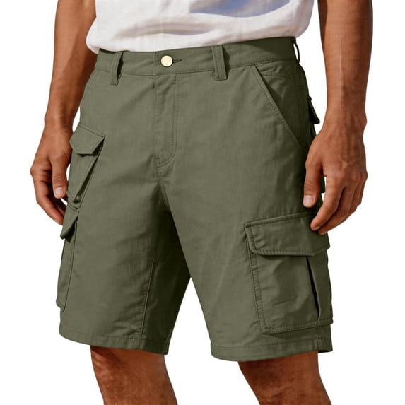Men's Work Shorts Cargo Casual Quick Dry Lightweight 7'' Summer Hiking Outdoor Climb Shorts with Muti Flap Pockets Size 30-42 Army Green