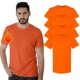 thumbnail image 1 of Men's Work T-Shirt High Visibility Short Sleeve Workwear Tee Safety Hi-Vis Reflective T-Shirts for Men (Safety Orange 4 Pack, 3X-Large), 1 of 7